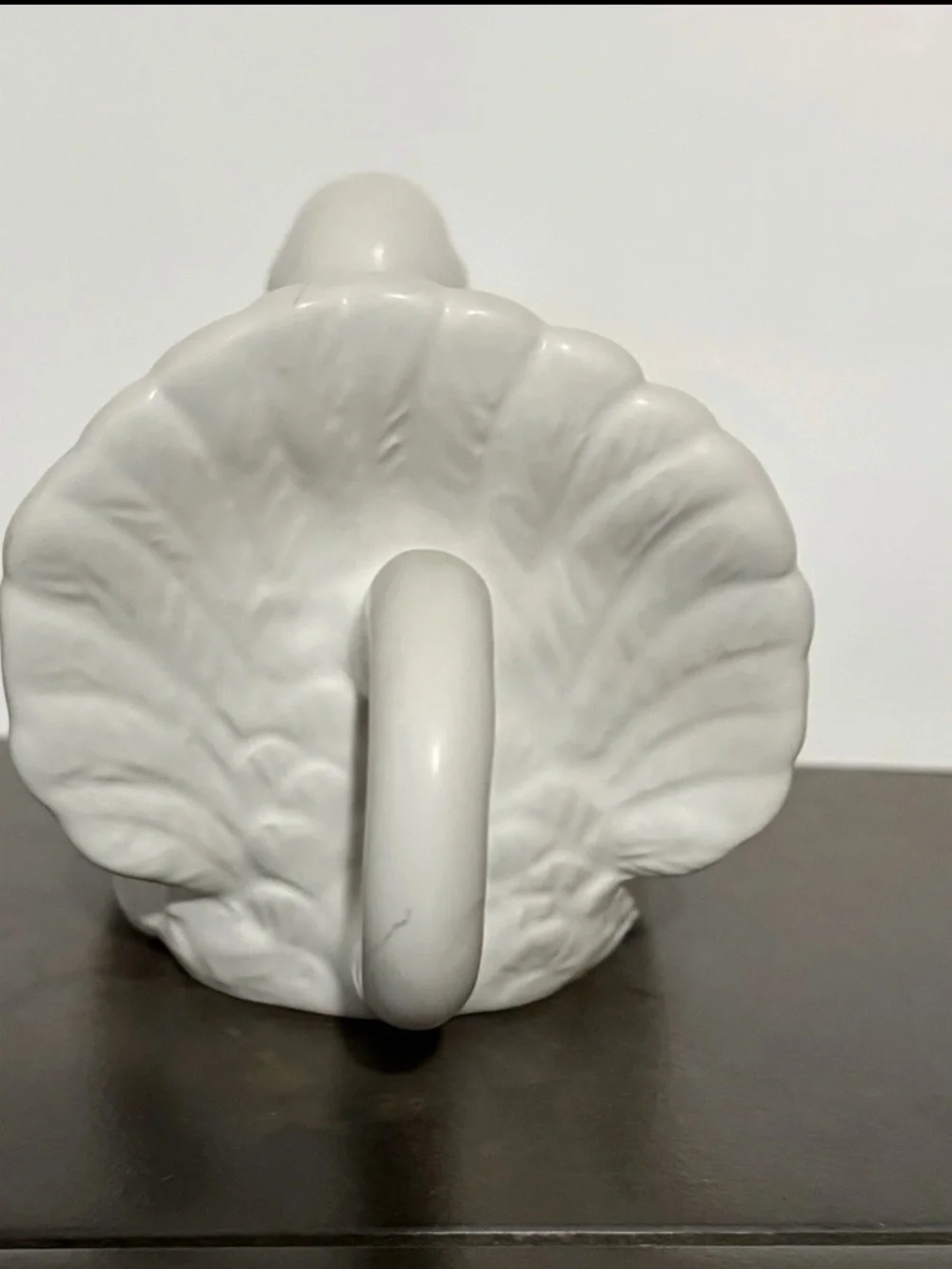 Vintage White Ceramic Turkey Gravy Boat Thanksgiving Fall Serveware Farmhouse